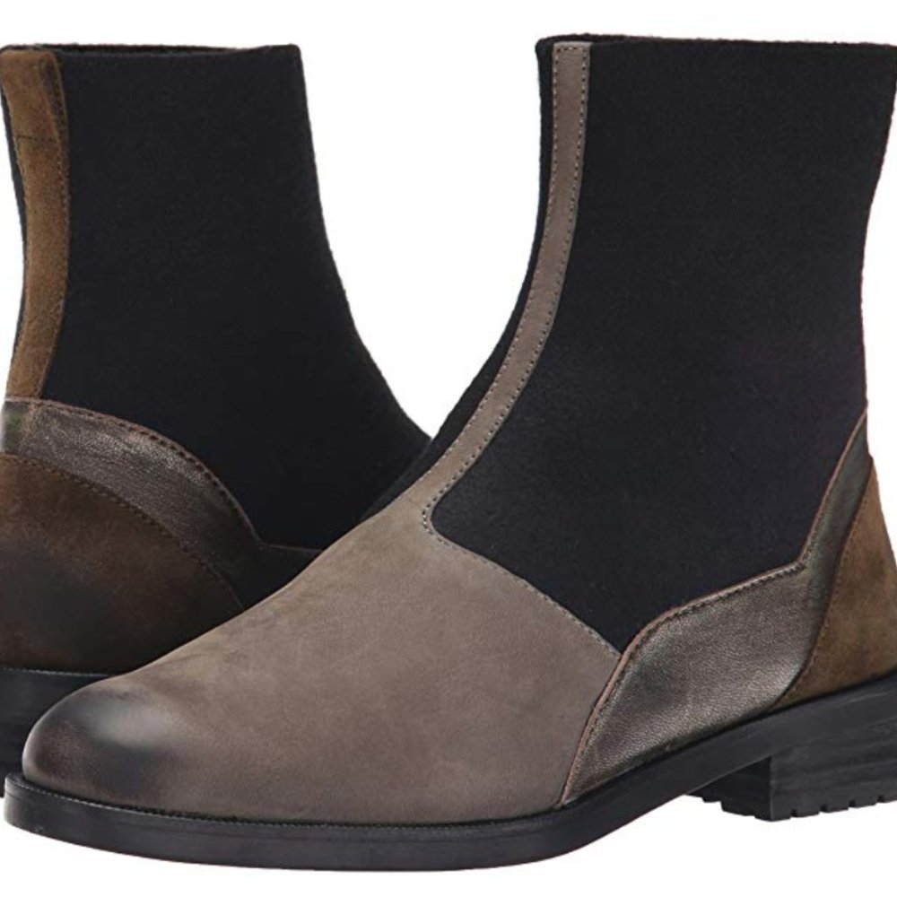 Elie Tahari El-Blake Wool Flat Leather Boots